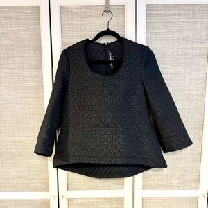 Ter Et Bantine | Sculptural Top | IT 42 US 6 | Black | Textured Jacquard